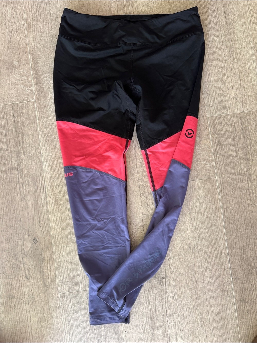 Virus Black, Pink & Purple Colorblock Active Leggings